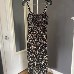 Old Navy Maxi Cami Dress - Black & Cream Printed